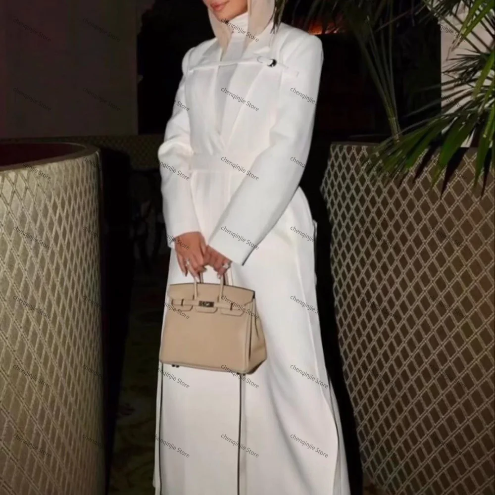 abaya costumes de luxe pour femmes musulmanes, simple boutonnage, revers cranté, blazer féminin élégant, tenues de soirée et de bureau, veste 1 pièce