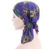 femmes musulmanes imprimer pré attaché hijab chimio casquette chapeaux intérieurs élastique cancer bonnets bandana perte de cheveux sous écharpe bandeau écharpe turban