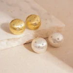 Boucles d&rsquo;oreilles rondes semi-circulaires brossées, simples, minimalistes, incrustées de strass, accessoires d&rsquo;oreille pour femmes et filles