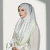 nouveau populaire élégant en mousseline de soie hijabs femmes tête enveloppement carré écharpe mode imprimé fleuri diamant turban casquette