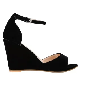 Femmes sandales compensées escarpins Sexy 8 cm décontracté bout ouvert bride à la cheville boucle talons hauts fête robe de mariée dames chaussures grande taille 42