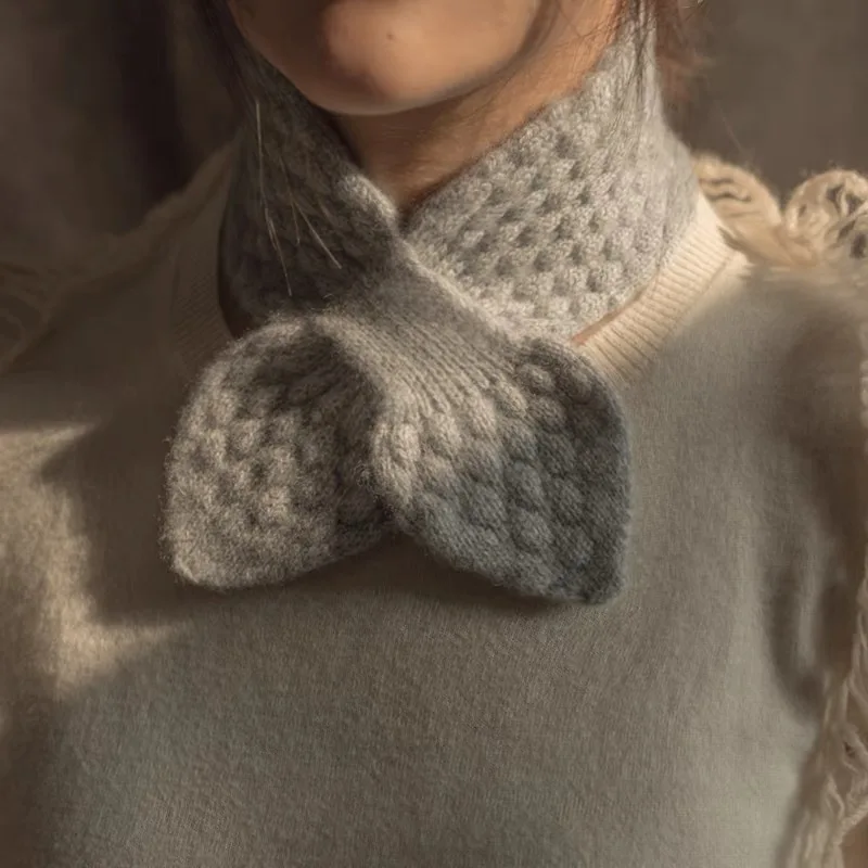 Petite écharpe Simple pour femmes, manteau d'automne et d'hiver, décoration, faux col croisé perforé, couleur Pure, écharpe paresseuse tendance assortie avec tout