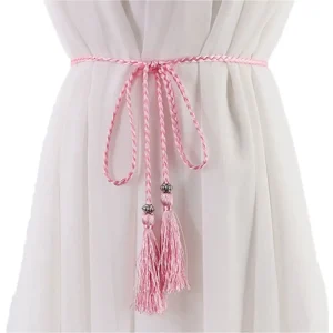 160 cm mince tissé corde gland arc ceinture taille corde glands ceintures taille chaîne tressé ceintures