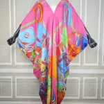 2025 Femme africaine nouvelle mode Abaya femmes musulmanes Ramadan Streetwear BouBou élégant dame soie col en v caftan robe Boho vêtements