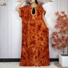 abayas musulmanes en pur coton pour femmes, robe africaine à manches courtes, robes islamiques avec turban, haute qualité