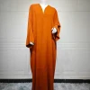 eid musulman abaya pour les femmes cardigan à lacets solide caftan robes robe jalabiya ramadan dubaï ouvert abayas caftan 2025 robes