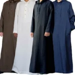 Chemise longue à capuche simple de style arabe pour hommes |   Thobe musulman