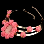 Dudo Ensemble de bijoux pour femme africaine de Dubaï avec fleurs de corail rose