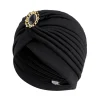 nouvelles femmes perles noeud torsion turban bandeaux casquette instantanée hijab avec casquette chapeaux décontracté streetwear femme musulman indien chapeau