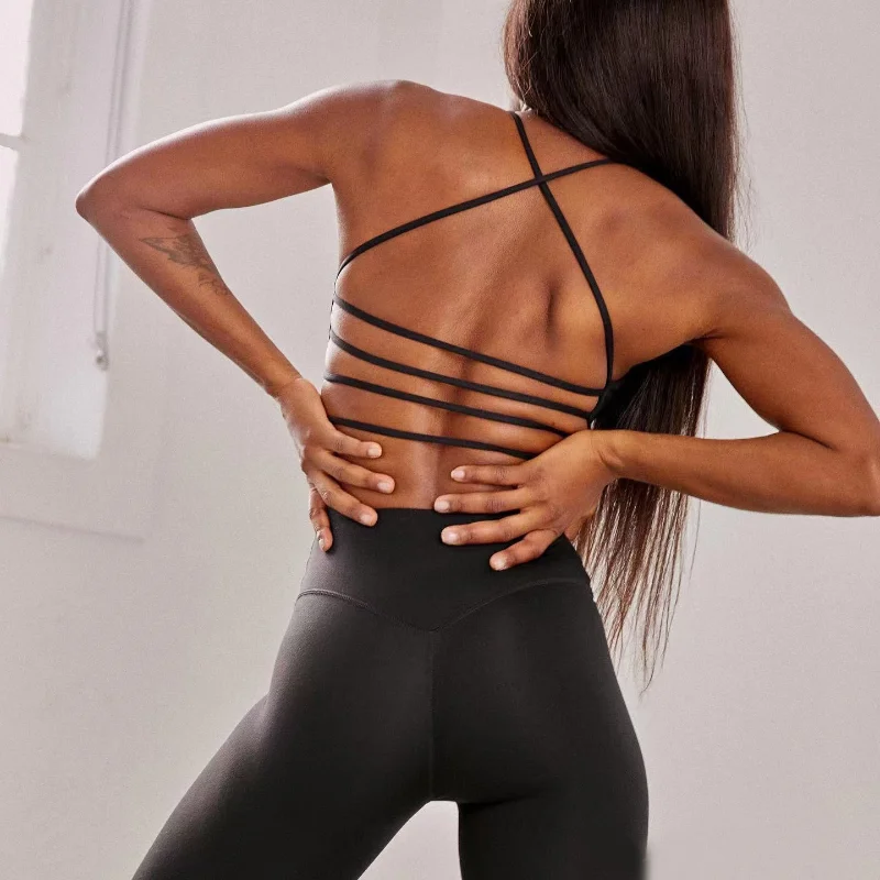 Soutien-gorge de sport pour femmes, dos croisé, sous-vêtement respirant pour fitness, yoga Soutien-gorge de sport pour femmes, dos croisé, sous-vêtement respirant pour fitness, yoga