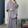 ramadan long khimar avec robe hijab eid musulman couvre chef femmes jilbab 2 pièces ensemble jubha islamique hijabs musulman vêtement de prière