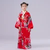 peignoir kimono japonais pour enfants asiatiques, robe de style japonais, robe d'entrée de paon, obi vintage haori cosplay costume