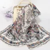 foulard en soie à fleurs de luxe, châles doux et fins en satin, protection solaire, grande plage, hijab pour mariée/demoiselle d'honneur