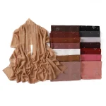 Châle Hijab en Mousseline de Soie pour Femme Musulmane, Strass, Chiffres aniques, Perles, Bulle, Couverture Complète, Islam Foulards, Bonnet, Bande de Sauna, Ronde, artificiel astique