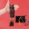 ornements religieux de perles de prière musulmanes, bracelet à franges, document arabe, yeux de tigre, 10mm, 33 pièces, 216.239.