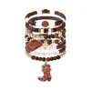 bracelets de cowgirl occidentale pour femmes et filles, bracelets extensibles empilables en perles, chapeau de cowgirl, breloques de bottes, bijoux bohème, cadeaux