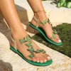 robe élégante pour femmes sandales plates 2025 été nouveau papillon transparent bout rond sandales chaussures pour femmes zapatos de mujer