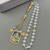 islam musulman arabe coran allah pendentif de voiture en acier inoxydable pour femmes hommes couleur or émail amulette verre perles de prière bijoux