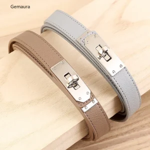 Ceinture fine élégante en cuir véritable pour femmes, cintré à la taille élégant pour robes, accessoire de taille à la mode