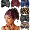 bandeaux de yoga pour femmes, larges, épais, extensibles, style boho, turban africain noué, bandeaux léopard