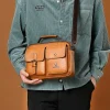 sac pour hommes décontracté sacs à bandoulière en cuir pu hommes porte documents sacs à main sacs pour ordinateur portable porte documents bureau affaires fourre tout 가bolso de hombre