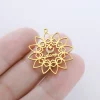 Pendentif étoile de lune islamique, Lotus Mandala, pierre CZ, breloque religieuse musulmane pour bijoux spirituels islamiques, composant de collier