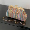 sac à main à poignée supérieure pour femmes, pochette de soirée colorée pour filles, grand sac de haute qualité à loquet décontracté pour les vacances d'été à la plage
