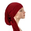nouveau chapeau extensible pré attaché femmes musulman hijab bonnets bonnet turban foulard islamique perte de cheveux chapeaux chimio casquette turbante mujer
