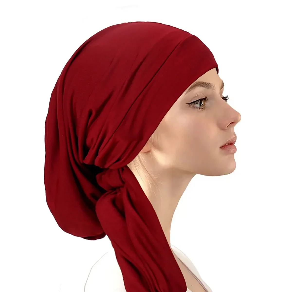 nouveau chapeau extensible pré attaché femmes musulman hijab bonnets bonnet turban foulard islamique perte de cheveux chapeaux chimio casquette turbante mujer