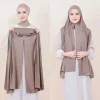 75*175CM facile à porter Jersey Hijab écharpe couleur unie fente modale instantanée Hijab mince doux crème solaire pull tête enveloppement pour les femmes