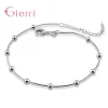 bracelet élégant en argent sterling 925 véritable pour femmes et filles, avec petite perle porte bonheur, accessoire de bijoux pour danser
