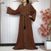 abaya robe de luxe en mousseline de soie pour femmes musulmanes, vêtements islamiques, cardigan ouvert avec fermeture éclair, nouvelle collection