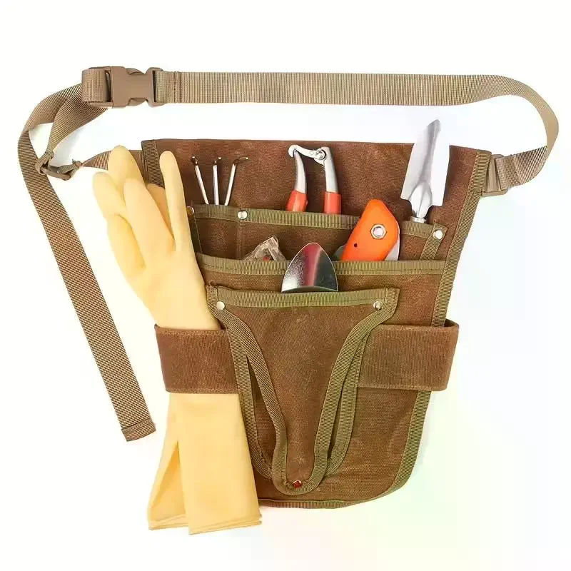 sac de ceinture multifonctionnel pour outils de jardinage, sac à outils en toile, portable, durable, unisexe, sac de taille pour outils de rangement multi poches