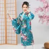 robe traditionnelle kimono japonaise pour enfants, costume féminin, robe yukata imprimée, spectacle pour élèves du primaire