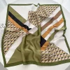 foulard de cheveux en satin de luxe pour femmes, mouchoir imprimé, bandana, petit silencieux de cou, hijab pour dames et filles, châles carrés 70x70cm
