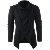 vendus cardigan overlap à manches sulfpour homme, col châle, ouvert devant, y top