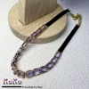 ensemble de bijoux fins à breloques originales pour femmes, plusieurs colliers en cristal de zircon violet, bracelet, boucles d'oreilles, cadeau romantique en acier inoxydable