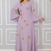 robe longue abaya pour femmes, avec strass, estampage à chaud, jupe longue élégante et ample pour les déplacements