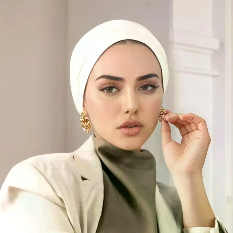 maillot modal premium hijab instantané musulman sous écharpe casquettes coton extensible turban casquette islamique sous écharpe bonnet foulard bandeau