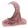 Écharpe de sauna islamique pour enfants, hijab pour filles musulmanes, châles arabes aléatoires, couverture complète, casquettes turban, document de fleurs, ramadan, eid amira