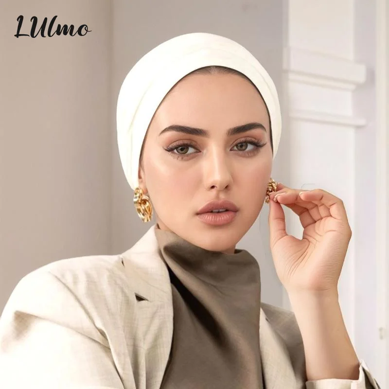 maillot modal premium hijab instantané musulman sous écharpe casquettes coton extensible turban casquette islamique sous écharpe bonnet foulard bandeau