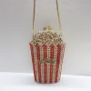 Pochettes en cristal pour femmes, popcorn élégant, sac à main de fête, sacs de soirée rouges, pocommuniste de jour de patients de mariage