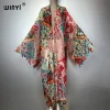 WINYI bohème kimono imprimé femmes manteau glands amples Long manteau plage vacances natation couvrir robes de soirée luxe dubaï abaya