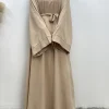 robe longue nida abaya, robe élégante simple, robe à manches a ligne, document pur, dubaï, royaume uni, modeste, populaire, vente chaude