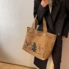 sac fourre tout en toile pour femmes, sac à bandoulière spacieux et durable à la mode avec fermeture à glissière et design classique, parfait pour le travail