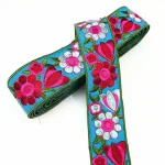 Ruban de fleurs brodées pour la couture, robe de soirée, accessoires de patchs à franges pour vêtements, fournitures de couture, artisanat, 1 yards