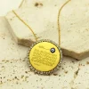 collier pendentif yeux maléfiques pour femmes et hommes, bijoux en biscuits, acier inoxydable, or, document allah, islamique, musulman, arabe, budgétaire turc