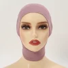 casquette intérieure musulmane hijab pour femmes, sous écharpe solide, turban, chapeau islamique musulman, prêt à porter, couvre chef