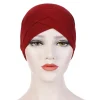 hijabs musulmans pour femmes, foulard de sauna islamique croisé sur le front pour femme, bonnet intérieur respirant, bonnet turban, chapeau de gril élastique