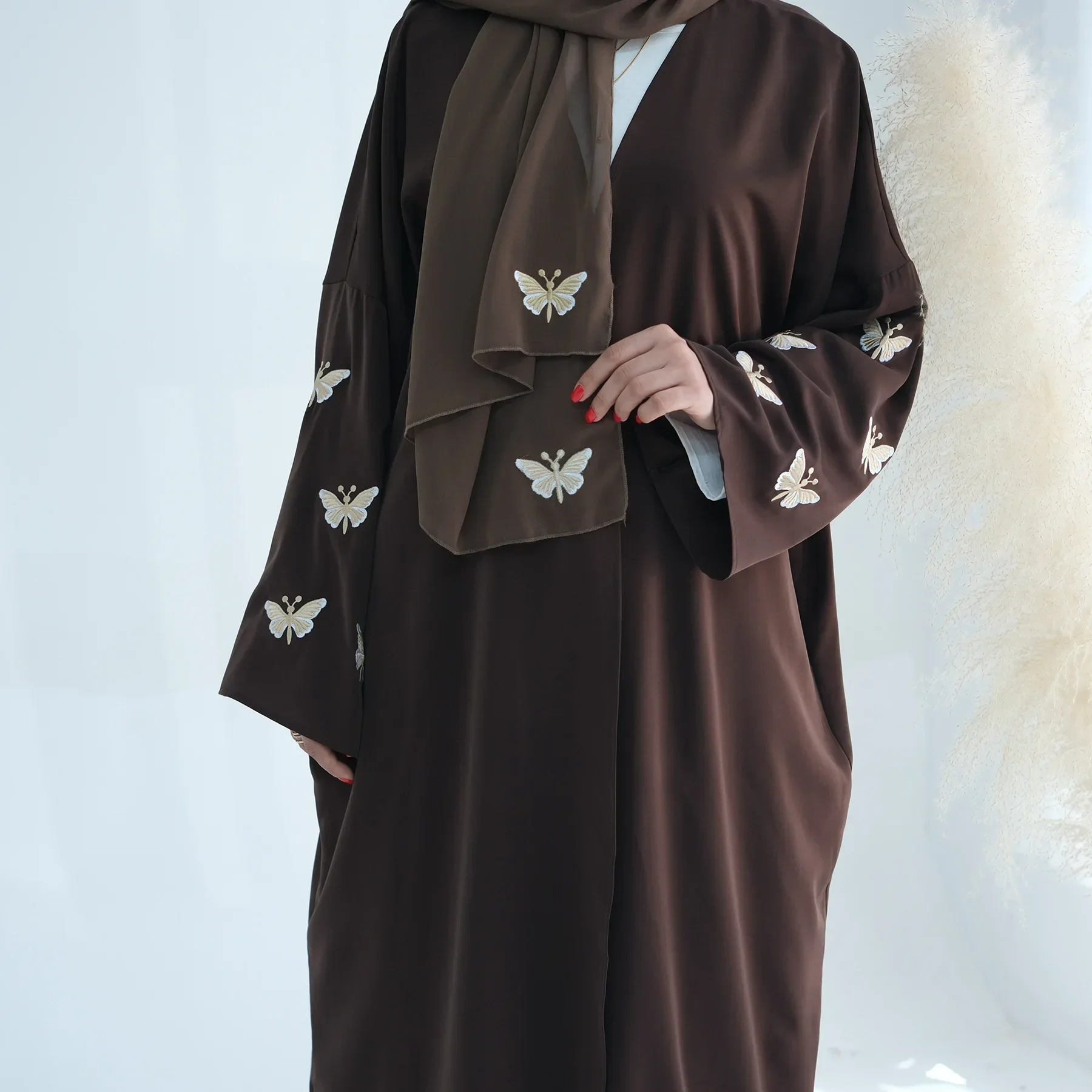 papillon broderie abayas pour femmes robe hijab musulmane caftan marocain femme jalabiya kebaya robe dubaï turquie caftan kimono